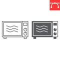 Microwave line and glyph icon