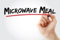 Microwave meal text with marker Royalty Free Stock Photo