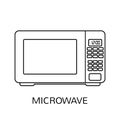 Microwave outline vector icon isolated on white background. Vector illustration Royalty Free Stock Photo