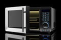 Microwave oven on a black background Royalty Free Stock Photo