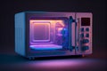 Microwave oven on black background Royalty Free Stock Photo