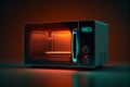 Microwave oven on black background Royalty Free Stock Photo