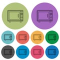 Microwave oven color darker flat icons Royalty Free Stock Photo