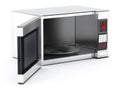 Microwave oven with half open cover. 3D illustration