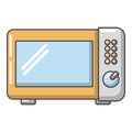 Microwave oven icon, cartoon style.