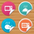 Microwave oven icon. Cooking food serving. Royalty Free Stock Photo