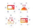 Microwave oven icon. Cooking food serving. Vector Royalty Free Stock Photo