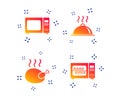 Microwave oven icon. Cooking food serving. Vector Royalty Free Stock Photo