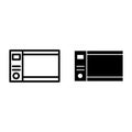 Microwave oven line and glyph icon. Appliance vector illustration isolated on white. Electric oven outline style design Royalty Free Stock Photo