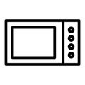 Microwave oven line icon. Home appliance vector illustration isolated on white. Electrical oven outline style design Royalty Free Stock Photo