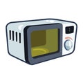 Microwave oven vector cartoonish illustration