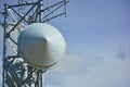 Microwave Radio Tower Dishes on a Sunny Clear Day Royalty Free Stock Photo