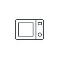 Microwave stove, household equipment, electric technology thin line icon. Linear vector symbol