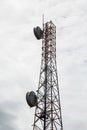 Microwave Tower in Clouds