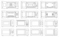 Microwave vector outline set icon.Isolated outline set icon microwave. Vector illustration oven on white background.