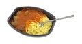 Microwaved spaghetti and meatball TV dinner Royalty Free Stock Photo