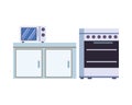 Microwaves ovens in drawer kitchen appliance isolated icon Royalty Free Stock Photo