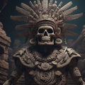 Mictlantecuhtli, the ancient aztec god of the underworld, above a pile of corpses, fantasy, intricate, elegant, highly detailed