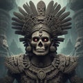 Mictlantecuhtli, the ancient aztec god of the underworld, above a pile of corpses, fantasy, intricate, elegant, highly detailed Royalty Free Stock Photo