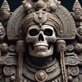 Mictlantecuhtli, the ancient aztec god of the underworld, above a pile of corpses, fantasy, intricate, elegant, highly detailed