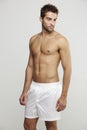 Mid adult man in boxer shorts Royalty Free Stock Photo