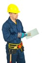 Mid adult worker man with notched