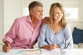 Mid age couple painting at home Royalty Free Stock Photo