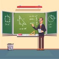 Mid age teacher giving a trigonometry lecture Royalty Free Stock Photo