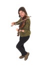 Mid-age woman playing violon Royalty Free Stock Photo