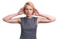 Mid aged business woman having headache Royalty Free Stock Photo