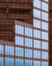 Architectural abstract of blue windows against brown wall Royalty Free Stock Photo