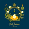 Mid autumn festival celebration vector illustration