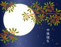 Mid Autumn Festival osmanthus flowers, full moon