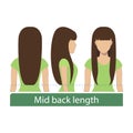 Mid back length hair Royalty Free Stock Photo