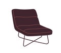 Mid-century armchair design. Trendy retro-styled leather chair without armrests. Modern lounge, living room furniture