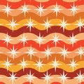 Mid century Atomic starbursts on groovy retro waves seamless pattern