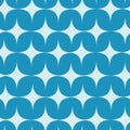 Mid century atomic white starbursts seamless pattern on blue background