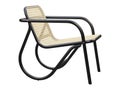 Mid-century bent beech wood armchair. 3d render