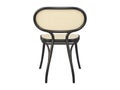 Mid-century bent beech-wood chair with woven cane backrest and seat. 3d render