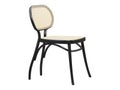 Mid-century bent beech-wood chair with woven cane backrest and seat. 3d render