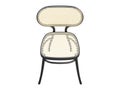 Mid-century bent beech-wood chair with woven cane backrest and seat. 3d render