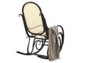 Mid-century bent beech-wood rocking chair with blanket. 3d render