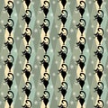 Mid Century black cat pattern