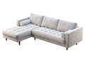 Mid-century corner white velvet upholstery sofa with chaise lounge. 3d render Royalty Free Stock Photo