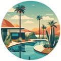 Mid-Century Desert Oasis: Palm Springs in Colorful Abstraction