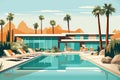 Mid-Century Desert Oasis: Palm Springs in Colorful Abstraction