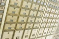 Mid-Century Design Brass Post Office Mailboxes Royalty Free Stock Photo