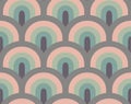 Mid century geometric pastel seamless vector pattern