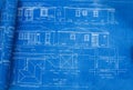 Mid Century Home Blueprint Royalty Free Stock Photo