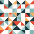 Mid-century Inspired Tiled Pattern In Blue And Orange